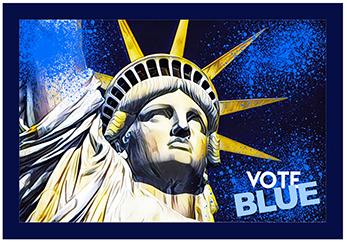Lady Liberty, Vote Blue Pin