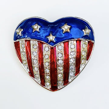 American Flag Heart Pin